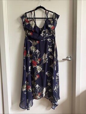 Hope & Ivy Romantic Floralcore Navy Camisole Midi Dress - Sz 16
